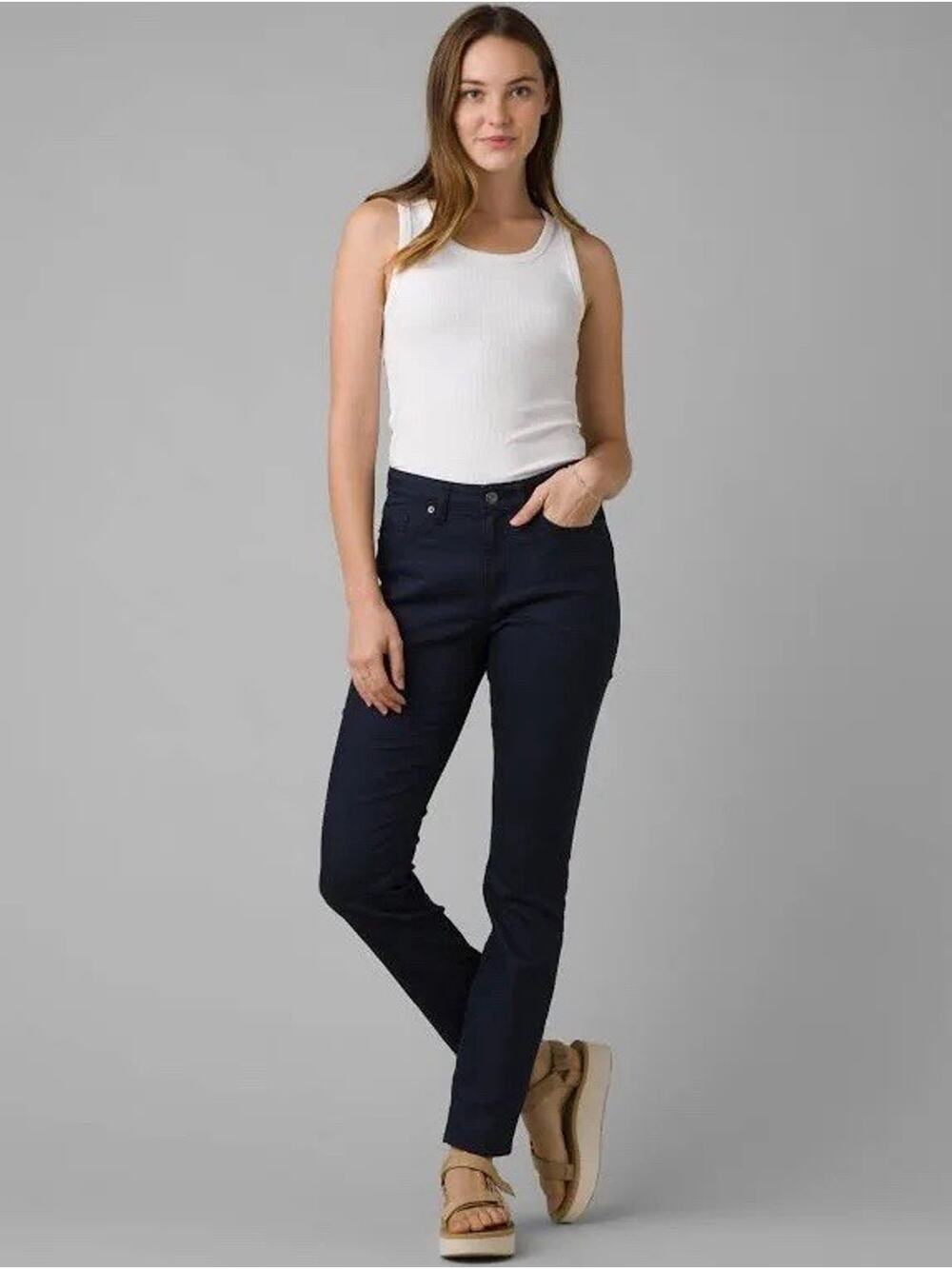 prAna Kayla High Rise Jean Indie Blue Organic Stretch Denim Size 2 RG NWT